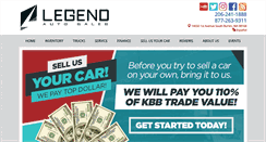 Desktop Screenshot of legendautosales.com
